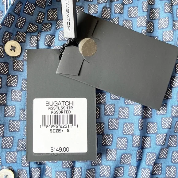 Bugatchi Geometric Patterned Button Down Shirt NWT - Picture 5 of 5